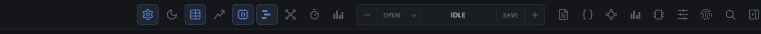 The top bar: one card per view around the capsule.